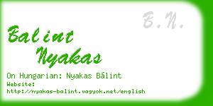 balint nyakas business card