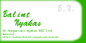 balint nyakas business card